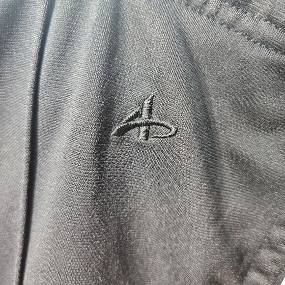 Black AthletechTrack Pants W/ White Side Stripes & Elastic Drawstring Waist men - Picture 2 of 7